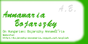 annamaria bojarszky business card